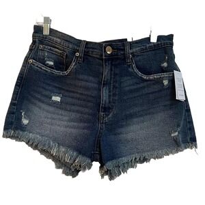 sts Blue Layne 11" High Rise Shorts 29 Frayed Hem Denim Jean Dark Wash  $49